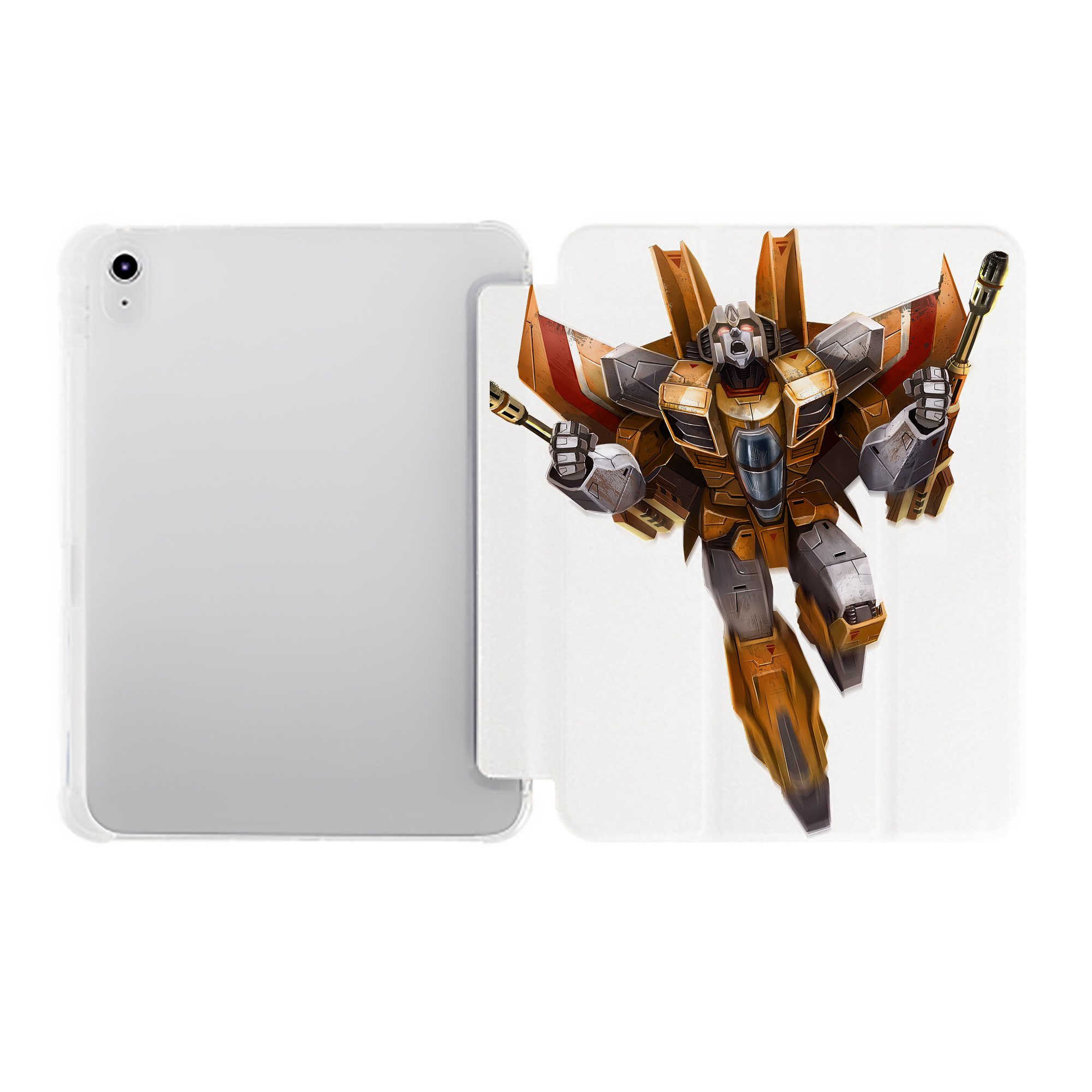 （画像用） Transformers トランスフォーマー IPad ケース ペン収納付き 三つ折りスタンド PUレザー×シリコン 対応機種9.5/10.5/10.9インチ